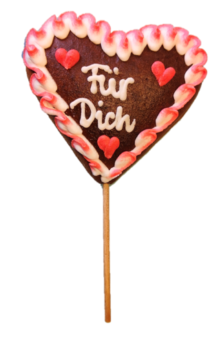 Lebkuchen - Lolli-Herz "Für Dich"
